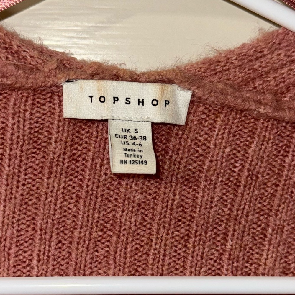 Topshop Pink Ribbed Cardigan - Picture 2 of 3